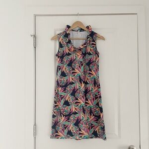 Lulu B Pineapple Ruffle Dress UPF 50+ Preppy Golf